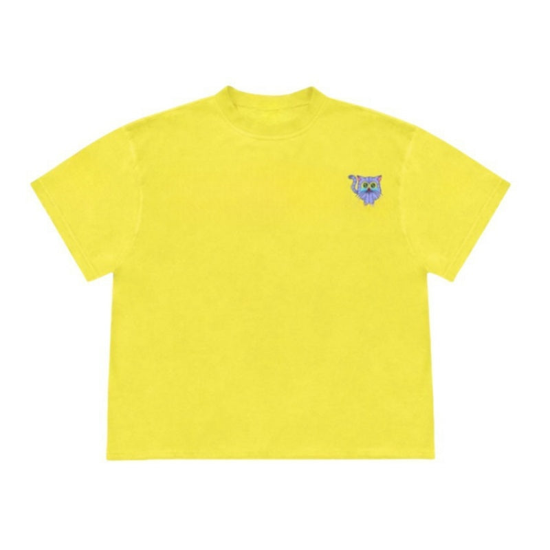 Cute Relaxed Cream Yellow T-Shirt