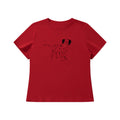 Vintage Red T-Shirt With Puppy Doodle Print